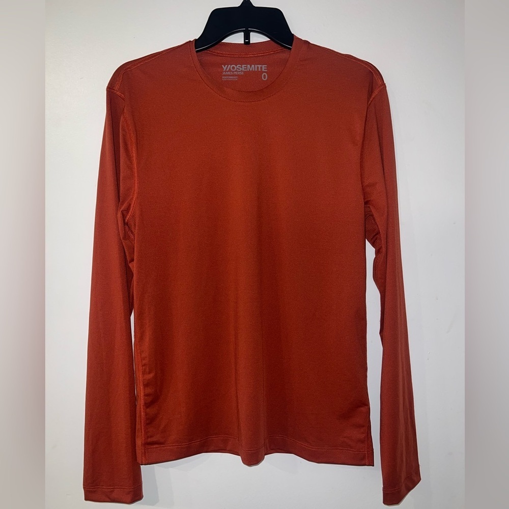 New James Perse Mens 0 (s/xs) Y/OSEMITE Performance Long Sleeve T-Shirt
